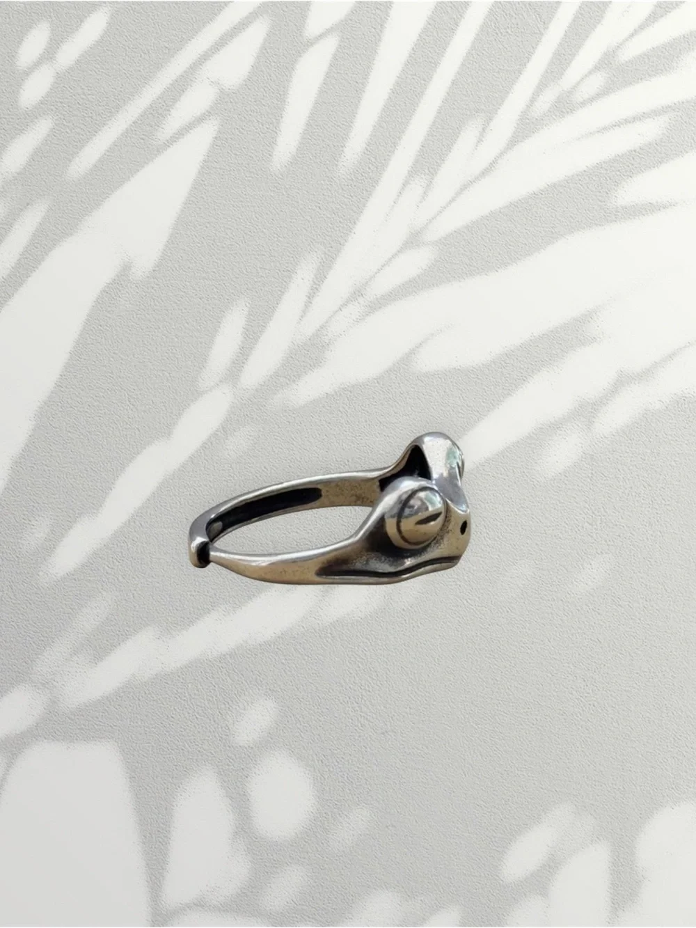 Sterling Silver Frog Ring - Sculpted Frog Design